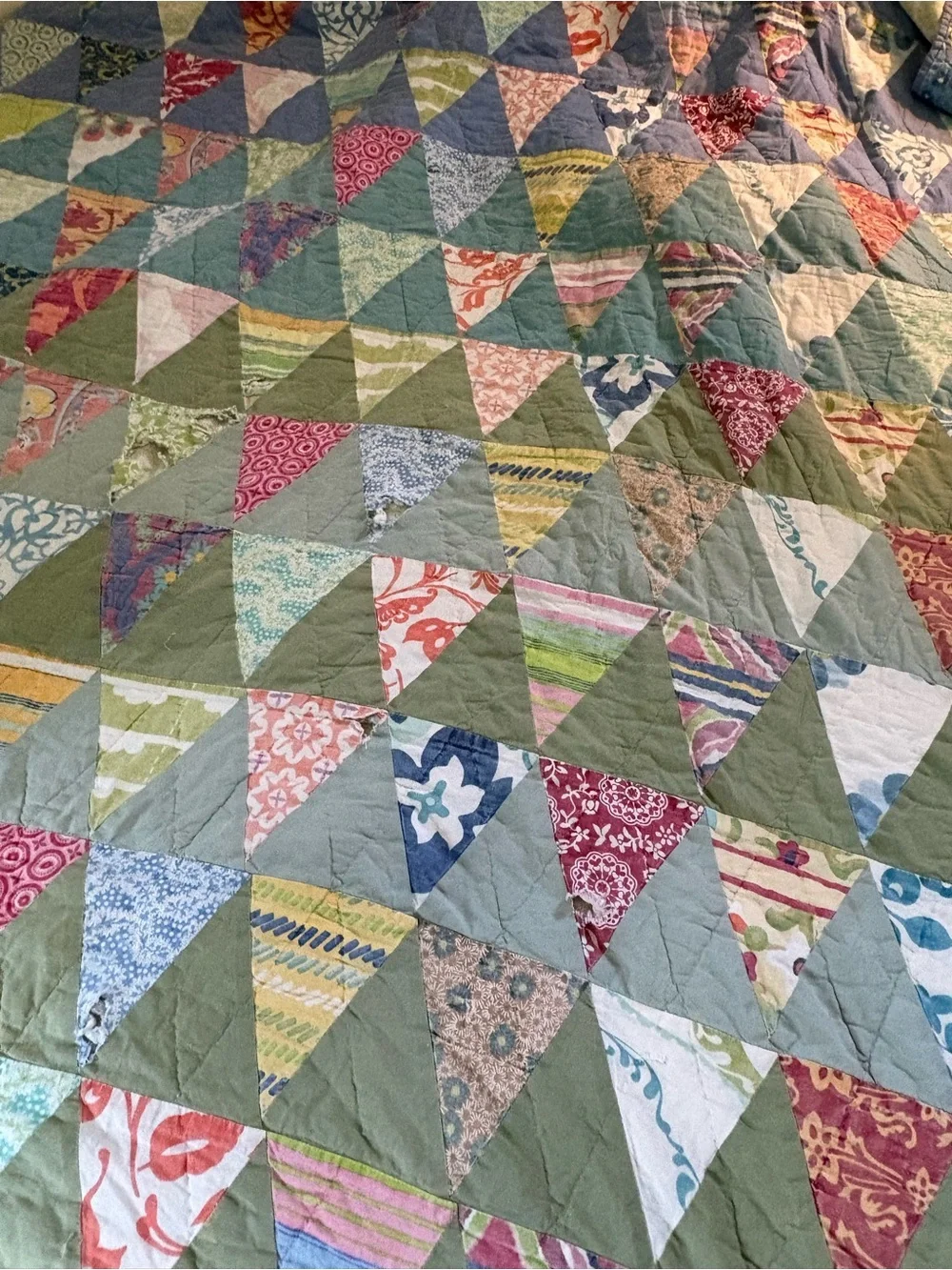 A.P.C. / SEMIOLOGIE rare vintage quilt Colour Triangles